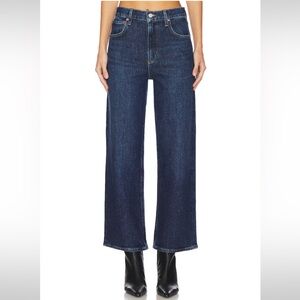 Agolde Ren High Rise Wide-Leg Jeans in Rescue (Dark Blue Wash)